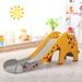 3 in 1 Kids Climber Slide Play Set with Basketball Hoop-Yellow - 75" x 22" x 28"(L x W x H)