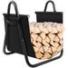 Costway Firewood Rack Log Holder W/ Canvas Tote Carrier for Fireplace - See Details