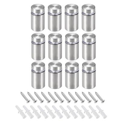 Glass Standoff Mount Stainless Steel Wall Standoff 16mm Dia 27mm Length 12 Pcs - 16mm x 27mm