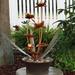Copper Flower Blossoms Outdoor Water Fountain 28" Garden Water Feature
