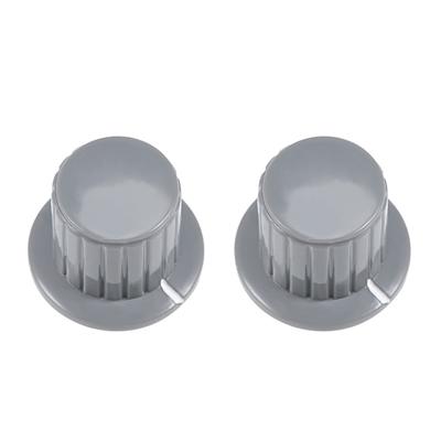 2Pcs 6mm Insert Shaft 25x19.5mm Plastic Potentiometer Rotary Knob Grey - 2pcs-M