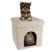 Pet House Ottoman- Collapsible Multipurpose Cat or Small Dog Bed Cube by PETMAKER