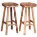 vidaXL Bar Stools 2 pcs Solid Acacia Wood - 15" x 14.6" x 30"