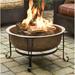 Hammered Copper 26-inch Fire Pit with Stand and Spark Screen - 23'' H x 26'' W x 26'' D