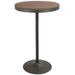 43” Bamboo Brown and Gray Metal Round Dakota Industrial Adjustable Bar / Dinette Table