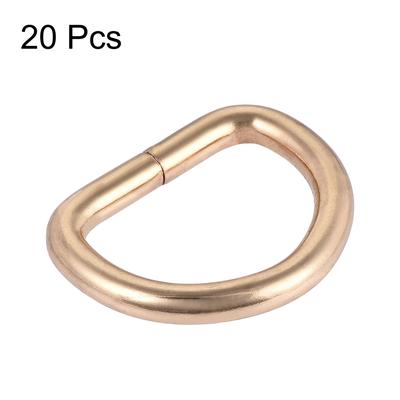 20pcs Metal D Ring 0.98"(25mm) D-Rings Buckle for Hardware DIY - Gold Tone