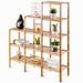 Bamboo Wood 5-Tier Versatile Bookcase Plant Stand Storage Rack - 45.5" x 12.5" x 55.5" (L x W x H)