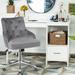 Gymax Velvet Office Chair Tufted Upholstered Swivel Computer Desk - See Details