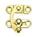 5Pcs Antique Left Latch Hook Hasp 33mmx28mm Swing Arm Latch - Gold Tone - 1.29" x 1.10" x 0.48" (L*W*H)