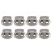 8pcs Plastic Spring Cord Locks Double Hole End Rope Toggle Fastener - Silver Tone