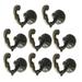 Curtain Tiebacks Hook Zinc Alloy Hangers Wall Holdbacks Holders 8pcs - Bronze Tone - 1.77" x 1.42" x 0.94"