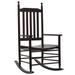 vidaXL Rocking Chair with Curved Seat Brown Poplar Wood - 23.8" x 32.3" x 44.9"