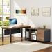 Tribesigns L-Shaped Computer Office Desk with Storage Drawers Cabinet