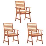 vidaXL Patio Dining Chairs 3 pcs Solid Acacia Wood - Brown