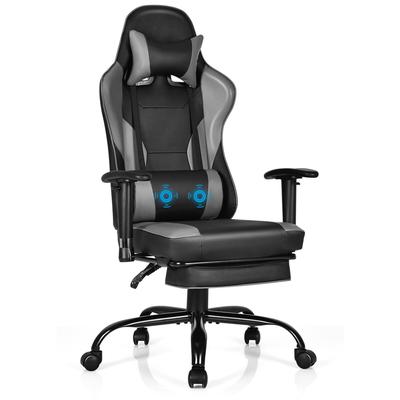 Gymax Massage Gaming Chair Racing Computer Task Chair Recliner