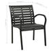 vidaXL Patio Chairs 2 Pcs Outdoor Dining Chair with Metal Frame Steel and WPC - 22" x 23.6" x 31.5"