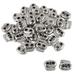 40pcs Plastic Spring Cord Locks Double Hole End Rope Toggle Fastener - Silver Tone