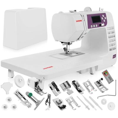 Janome 3160 Computerized Sewing Machine w/Hard Cover + Extension Table + Quilt Kit + 1/4 Seam Foot w/Guide + More!