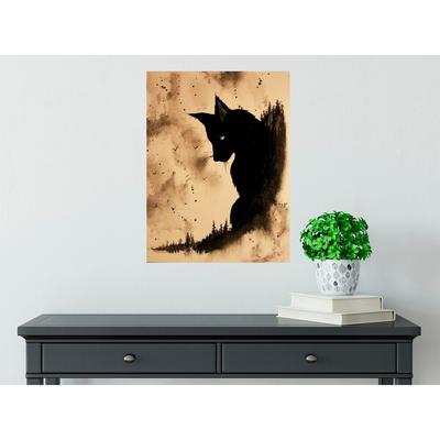 Black Cat by Ed Capeau Giclee Art Painting Reproduction POD