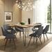 WYNDENHALL Malone Modern Industrial IV 7 Pc Dining Set with 6 Upholstered Bentwood Dining Chairs and 66 inch Wide Table