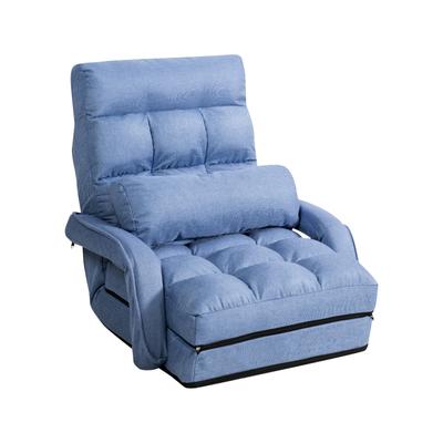Folding Floor Massage Chair with Adjustable Backrest and Armrests