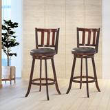 Costway Set of 2 29.5'' Swivel Bar stool Leather Padded Dining Kitchen - 23.5'' x 23.5'' x 43.5''(L x W x H)