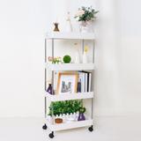 4 Tiers Storage Rolling Cart Organizer Rack w/ Wheels for Bath Kitchen