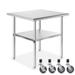 30 x 24 Inch NSF Stainless Steel Prep Table With Casters by GRIDMANN