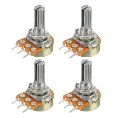 WH148 100K Ohm Variable Resistors Single Rotary Carbon Taper Potentiometer 5pcs