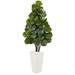 68" Fiddle Leaf Fig Artificial Tree in White Tower Planter