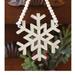 Distressed Wooden Snowflake Beaded Ornament - 6.75" high by 4" wide