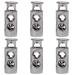 6pcs Spring Cord Locks Double Hole End Stoppers Fastener Silver Tone - Silver Tone