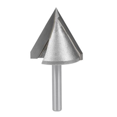 Router Bit 6mm Shank 32mm Dia 60 Degree V-Groove End Mill Tungsten Steel for CNC - Silver - 6x32mm 60 Degree