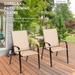 2 PCS Patio Chairs Outdoor Dining Chair with Armrest - 28.5" x 22" x 35.5" (L x W x H)