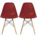 Designer Plastic Eiffel Chairs Solid Wood Legs Molded Modern Armless Side Dining For Kitchen Work Office