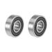 698-2RS Deep Groove Ball Bearings Z2 8x19x6mm Double Sealed Carbon Steel 2pcs - 8mmx19mmx6mm