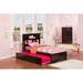 Newport Twin Platform Bed with Footboard and Twin Trundle in Espresso