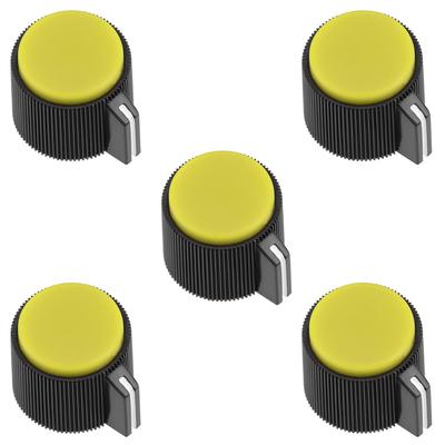 5Pcs 19x16mm Bakelite Potentiometer Volume Control Rotary Knob Yellow - yellow-5pcs