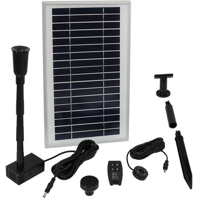 Sunnydaze Solar Pump Kit w/ Remote Control - Battery Pack - 105 GPH - 55" Lift