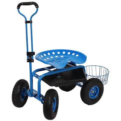 Rolling Garden Cart w/ Extendable Handle Pneumatic - Multiple Colors