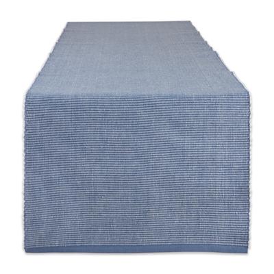 DII Stonewash Blue & White 2-Tone Ribbed Table Runner