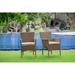 East West Furniture Bork Outdoor Patio Wicker Arm Chairs with Cushion, Set of 2, Brown - BKLC102A