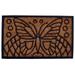 30" Brown and Black Butterfly Design Decorative Hand Woven Doormat