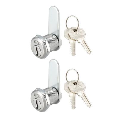 Cam Lock 20mm Cylinder Length 48mm Flat Cam Nut-on Type Keyed Alike 2Pcs - 20mm Cylinder Length