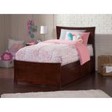 Metro Twin Platform Bed and Footboard with 2 Bed Drawers in Walnut