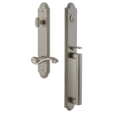 Grandeur Arc Solid Brass Rose Left Handed Keyed Entry Single Cylinder
