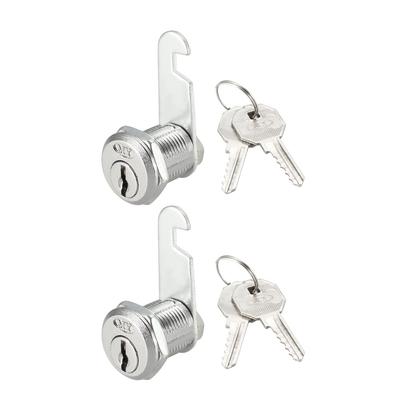 Cam Lock 20mm Cylinder Len 48mm Long Cam Nut-on Type Keyed Alike 2Pcs - 48mm / 1.89-inch