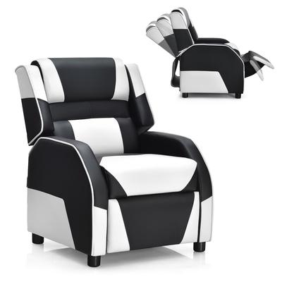 Costway Kids Youth Gaming Sofa Recliner w/Headrest & Footrest PU
