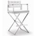 Stainless Steel White Eco-leather Tufted Back Director Barstool