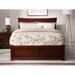 Metro Queen Platform Bed with Footboard and 2 Drawers in Walnut